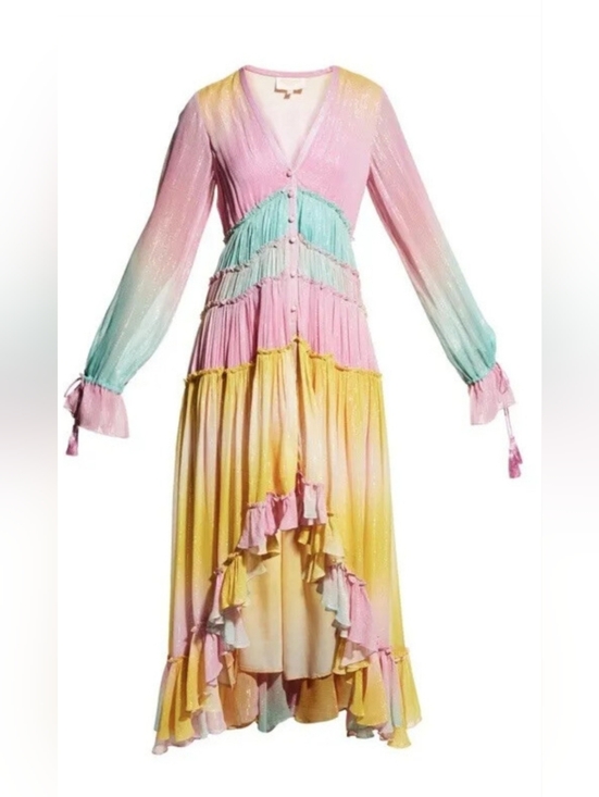 Rococo Sand Dresses & Skirts - Rococo Sand Metallic Ombré Tiered Maxi Dress - Size Medium Rococo Sand